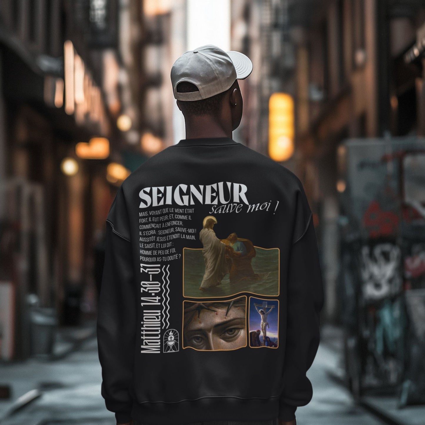 Sweatshirt Matthieu 14:30-31 Le 14e Apôtre