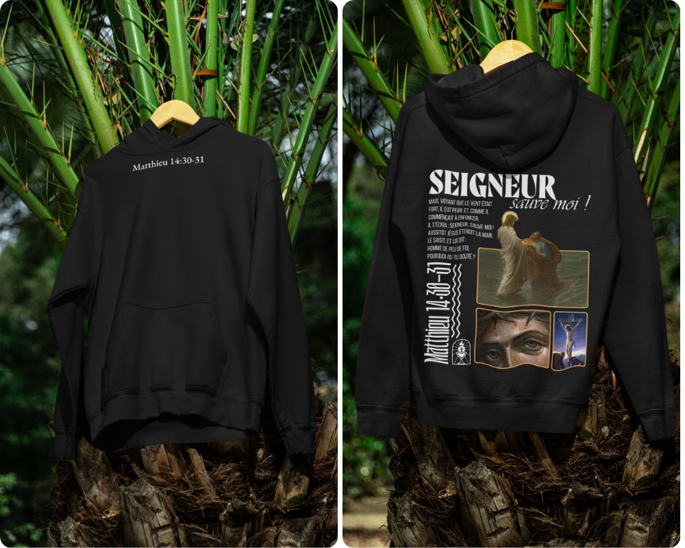 Hoodie Matthieu 14:30-31 Le 14e Apôtre