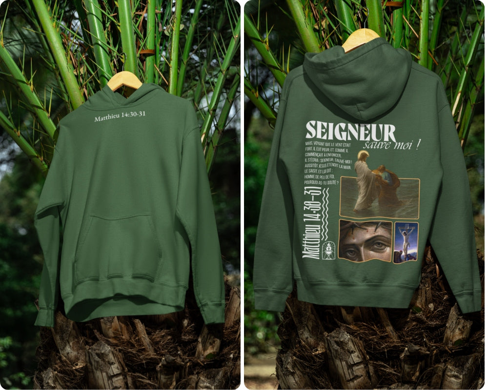 Hoodie Matthieu 14:30-31 Le 14e Apôtre