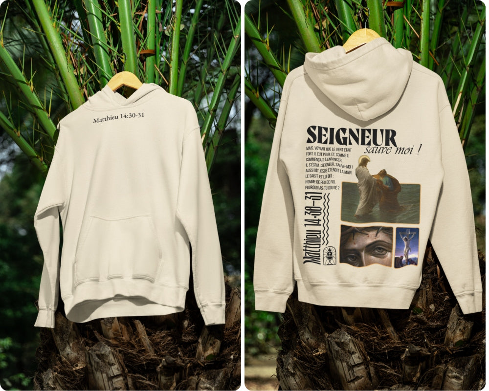 Hoodie Matthieu 14:30-31 Le 14e Apôtre