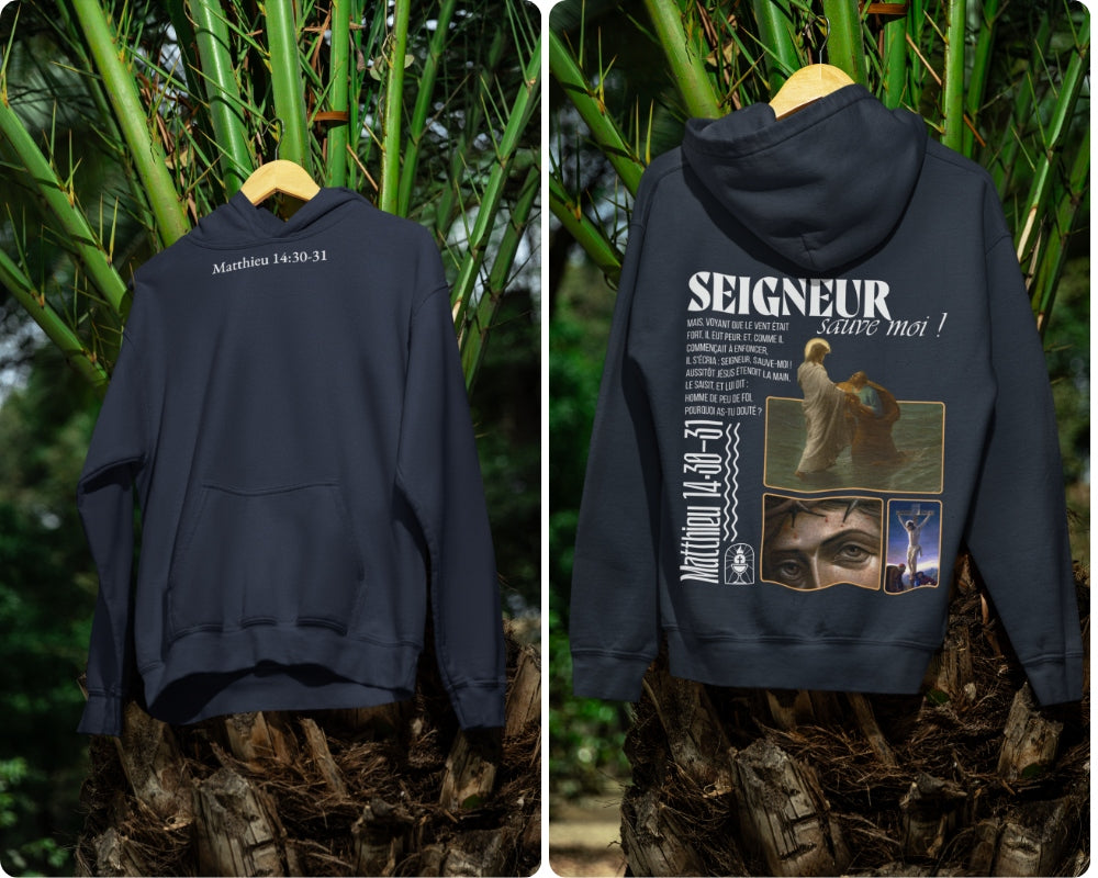 Hoodie Matthieu 14:30-31 Le 14e Apôtre