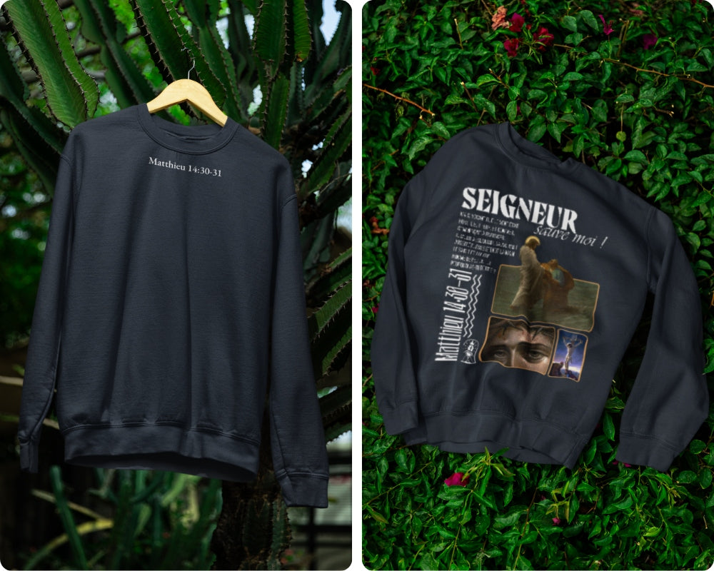 Sweatshirt Matthieu 14:30-31 Le 14e Apôtre
